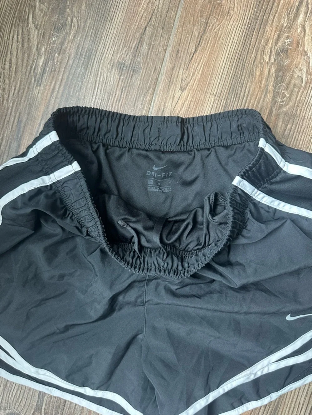 Nike Dri-Fit Black Women's Athletic Shorts with White Trim